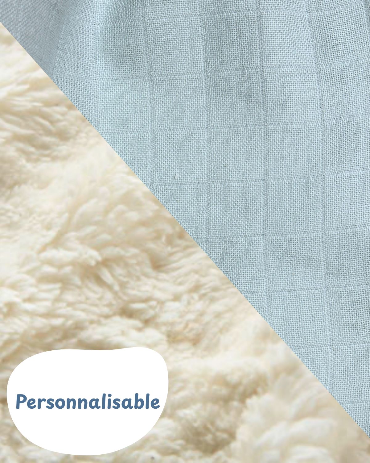 Poncho bébé enfant personnalisé - Coton Bio - 4 coloris