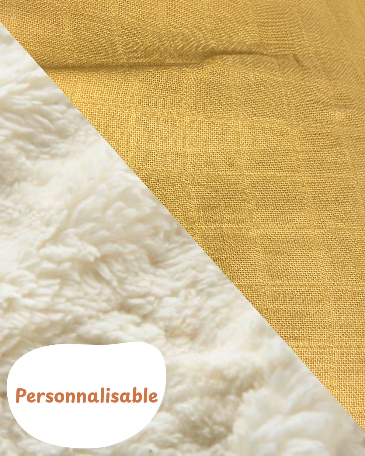 Poncho bébé enfant personnalisé - Coton Bio - 4 coloris