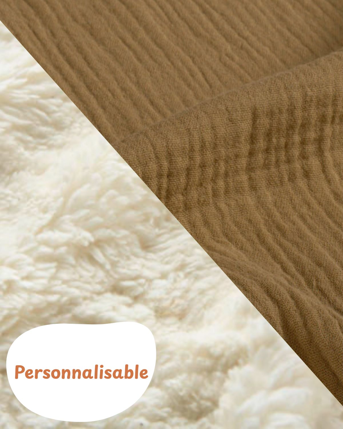 Poncho bébé enfant personnalisé - Coton Bio - 4 coloris