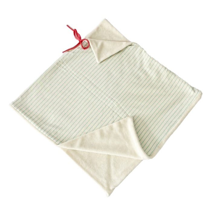 Poncho enfant Rayé Vert d'eau BIO