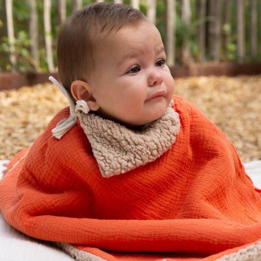 Poncho evolutif bebe enfant Orange Sanguine