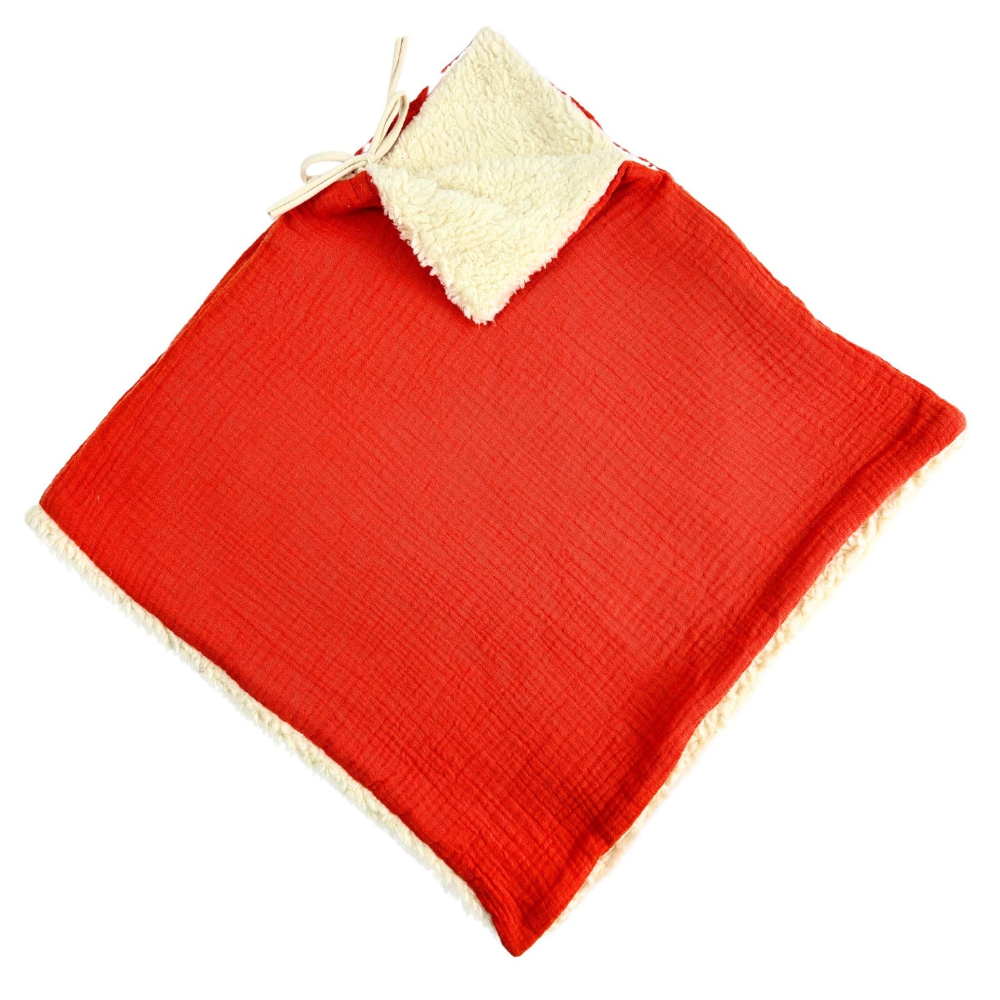 Poncho evolutif bebe enfant Orange Sanguine BIO