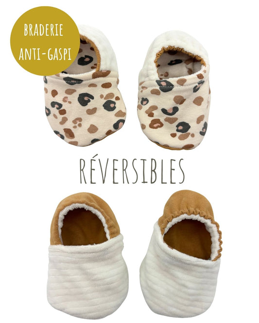 Chaussons souples bébé léopard