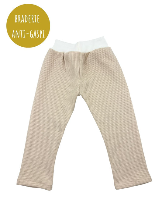 Pantalon Nid d'abeille Beige