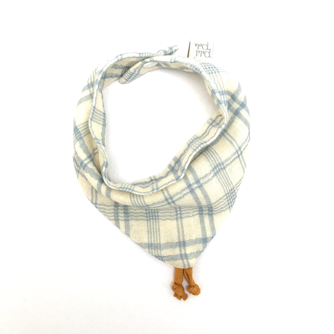 Bavoir bandana mousseline tartan